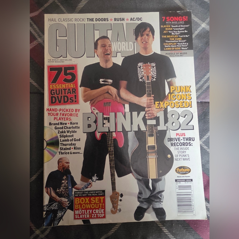 Guitar World Magazine January 2004 Doors Rush AC/DC Blink-182 Slayer Cure